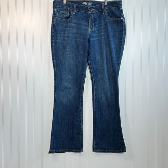 Old Navy The Flirt Bootcut Jeans Women's 12 REG Blue Mid Rise Cotton Blend - Picture 1 of 10